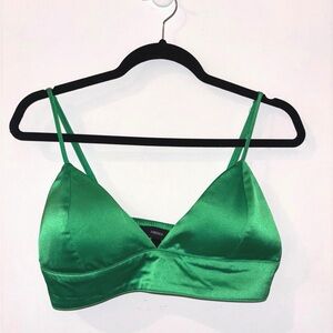 Forever 21 Satin Emerald Green Bralette